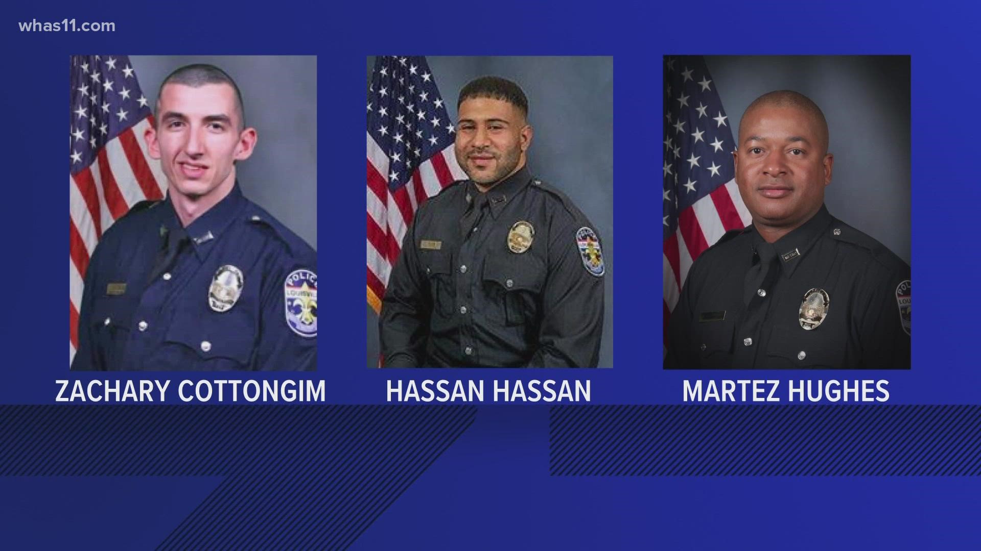 Three Louisville police officers, one Jefferson County sheriff and one Metro Corrections officer were added to the National Law Enforcement Memorial.