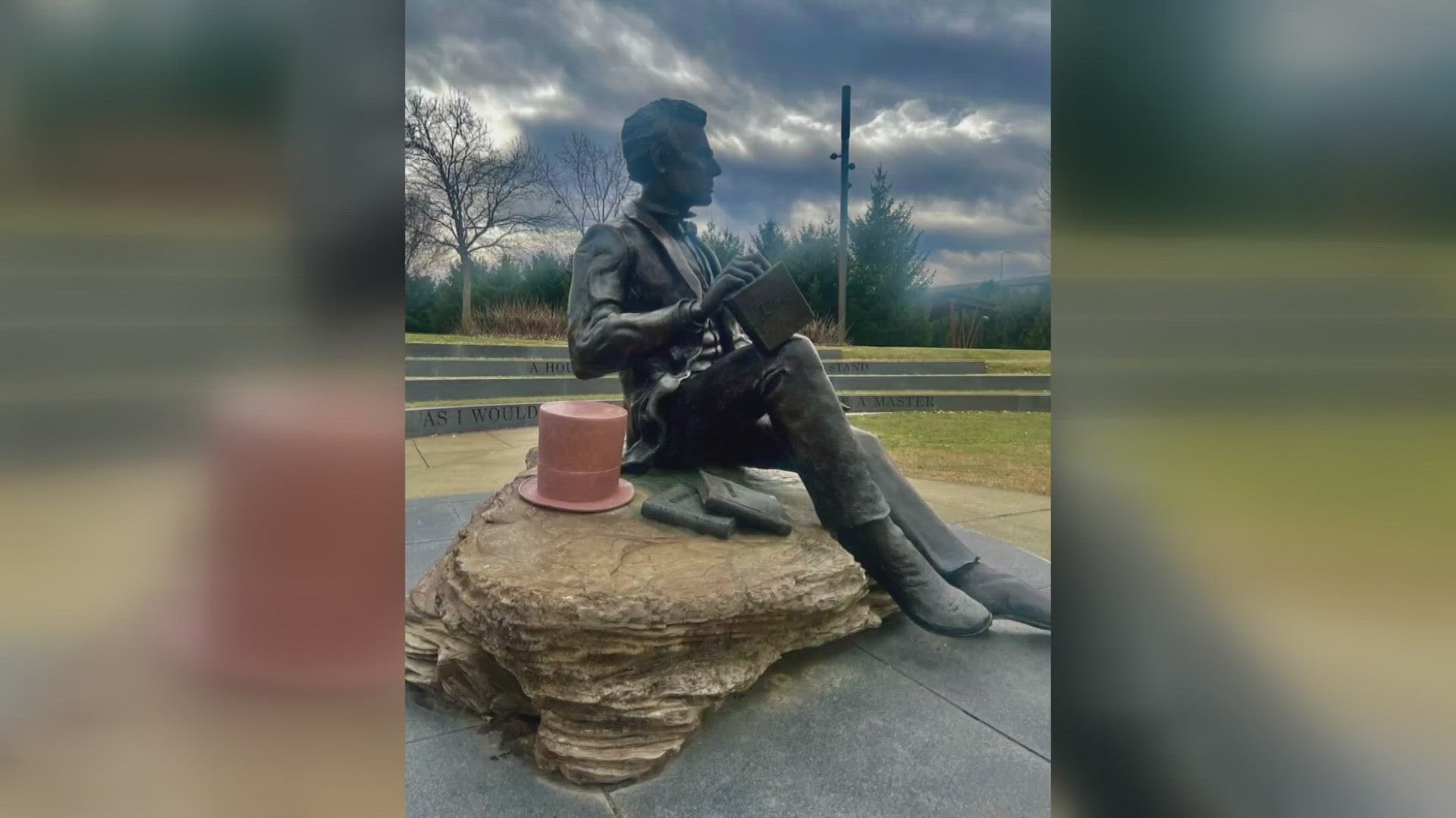 In December, someone stole the top hat from the Abraham Lincoln statue at Waterfront Park in Louisville.