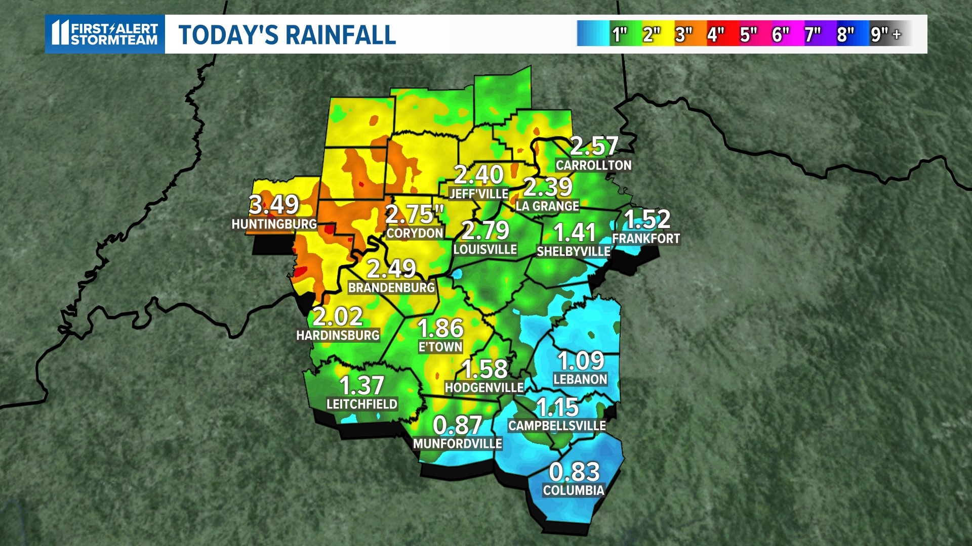 High wind warning in Louisville, southern Indiana after storms