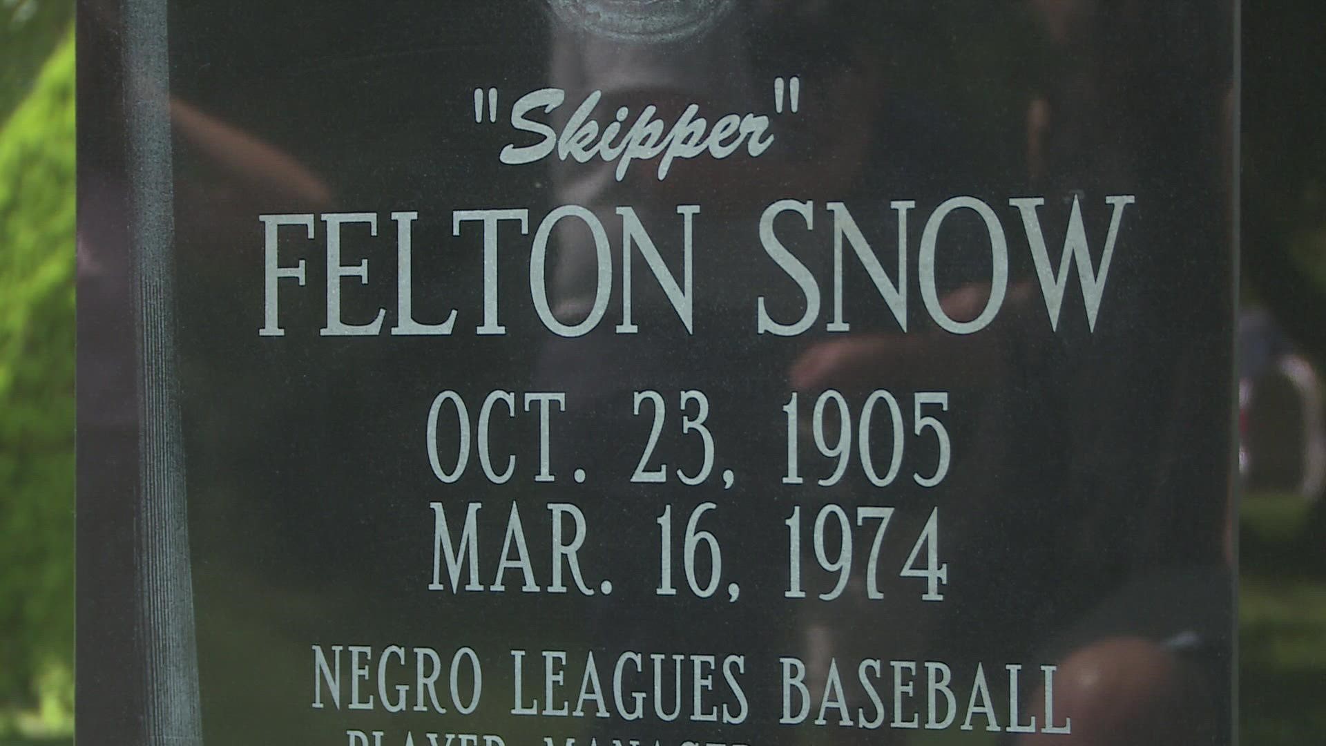 The memorial for Felton "Skipper" Snow was revealed on Thursday at Eastern Cemetery.