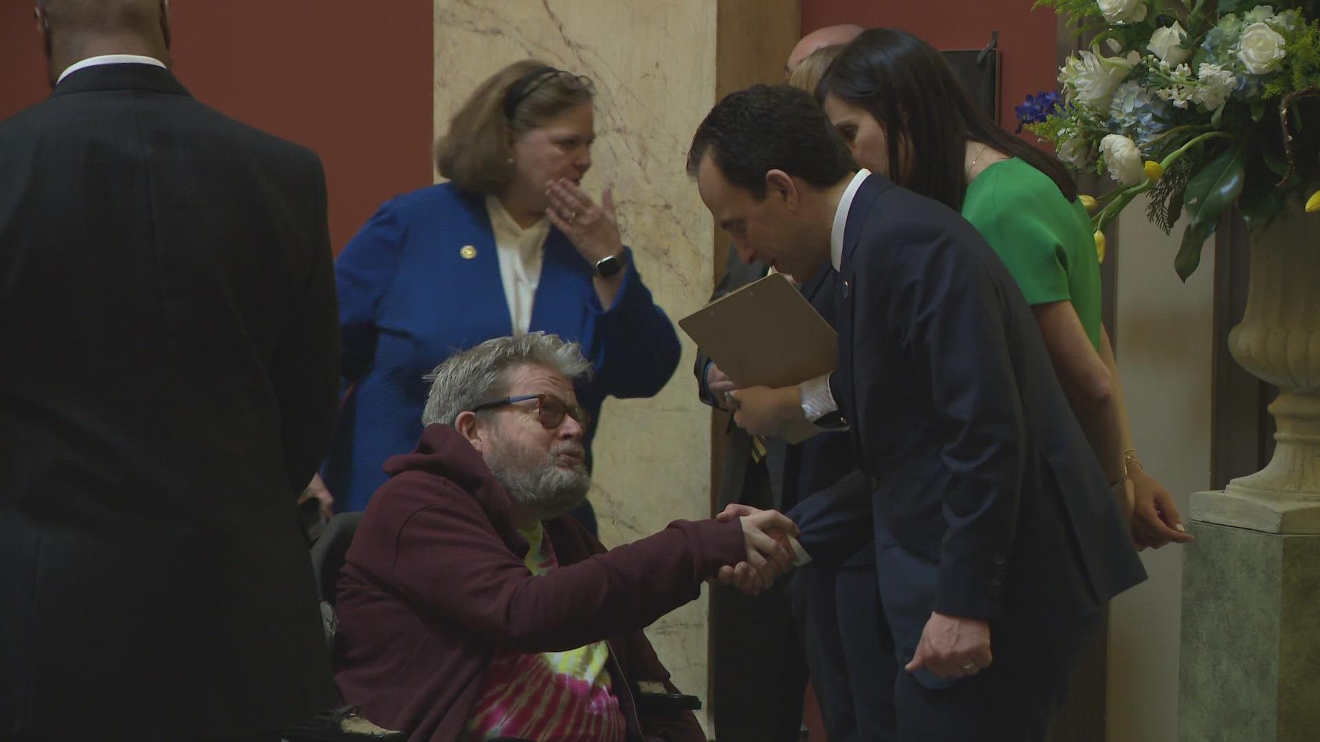 The city welcomed everyone into Metro Hall, so people could meet the new mayor and his new administration.