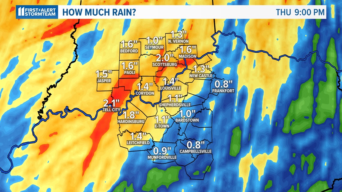 Kentucky, Indiana counties may see 13 inches of rain this week