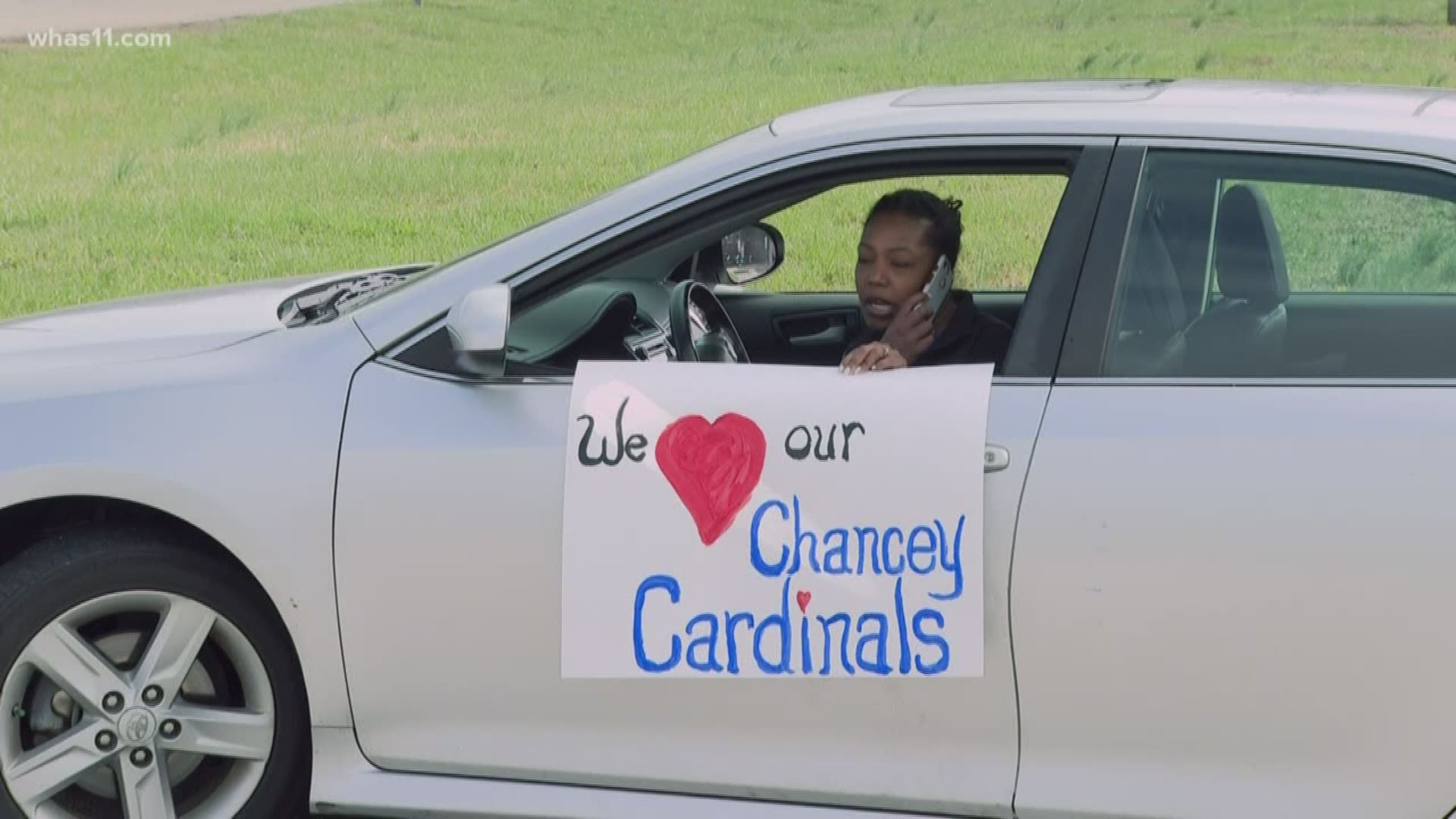 Chancey Elementary teachers started to miss their students after not seeing them for more than a week, so they came up with a way to say hello, but from a distance.