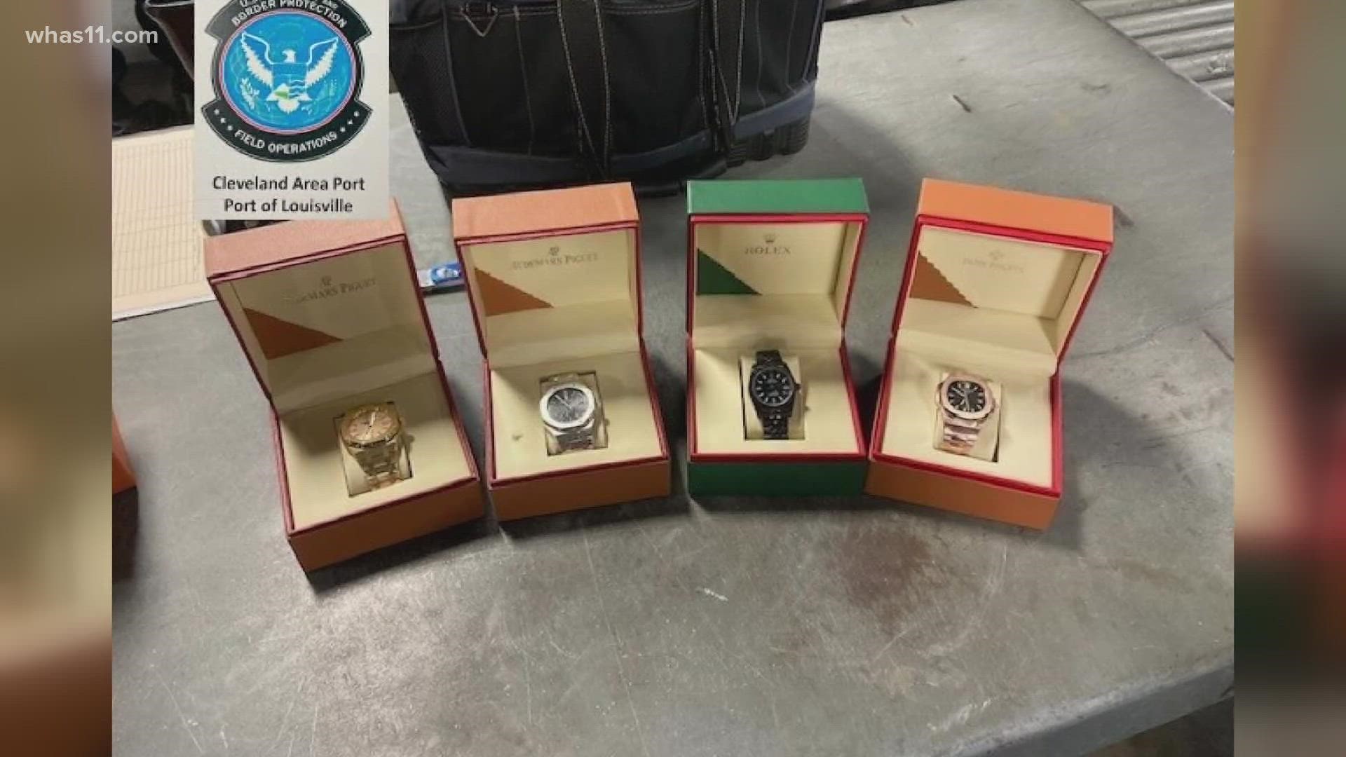 U.S. Customs and Border Protection (CBP) officers seized seven shipments and found 54 counterfeit designer watches worth $26.86 million if authentic.