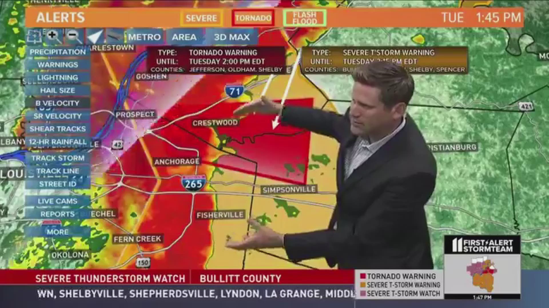 The WHAS11 Storm team was tracking a tornado live during our severe weather coverage on June 27th, 2018