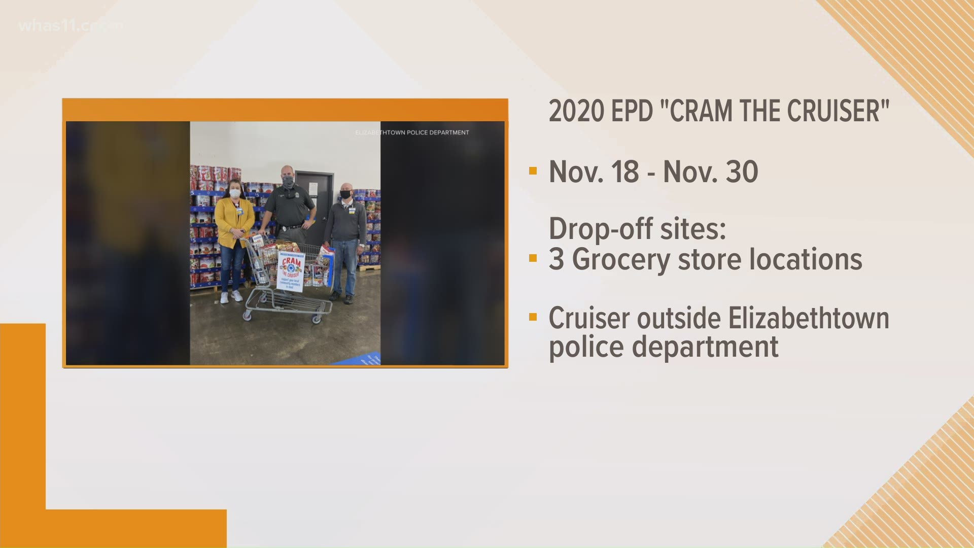 The annual "Cram the Cruiser" event will put together donations for local food banks this holiday season.