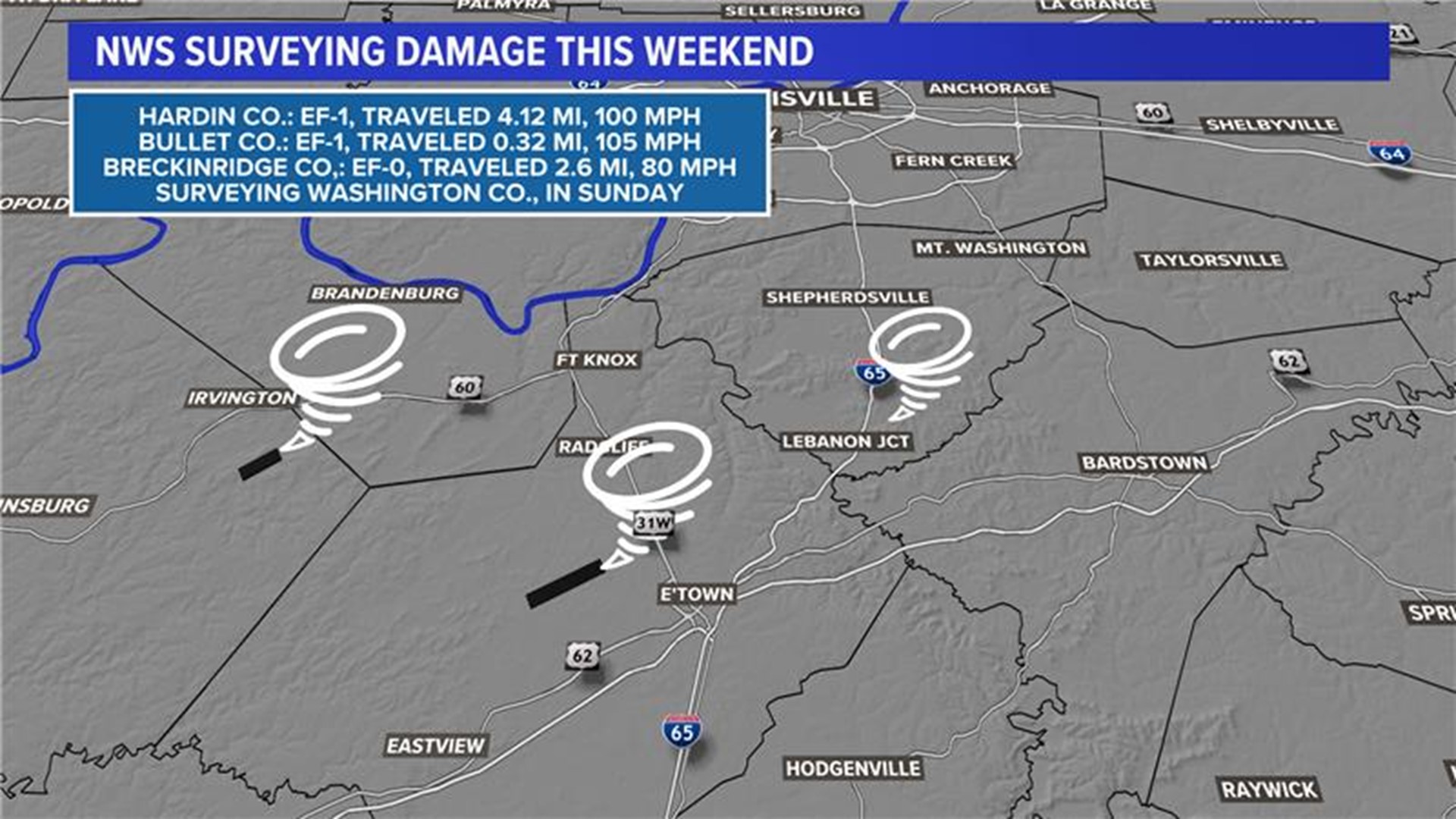 EF-1 tornado touched down near Elizabethtown, Kentucky: NWS | whas11.com