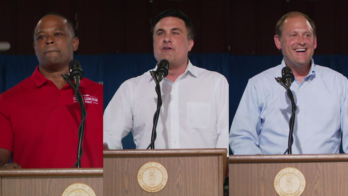 Republicans vying to replace Mitch McConnell in U.S. Senate trade jokes, jabs at Fancy Farm