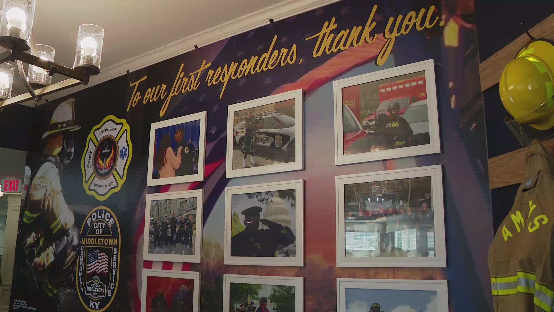 StoryPoint Middletown teamed up with graphic design students at Eastern High School to create a "first responders dedication wall."