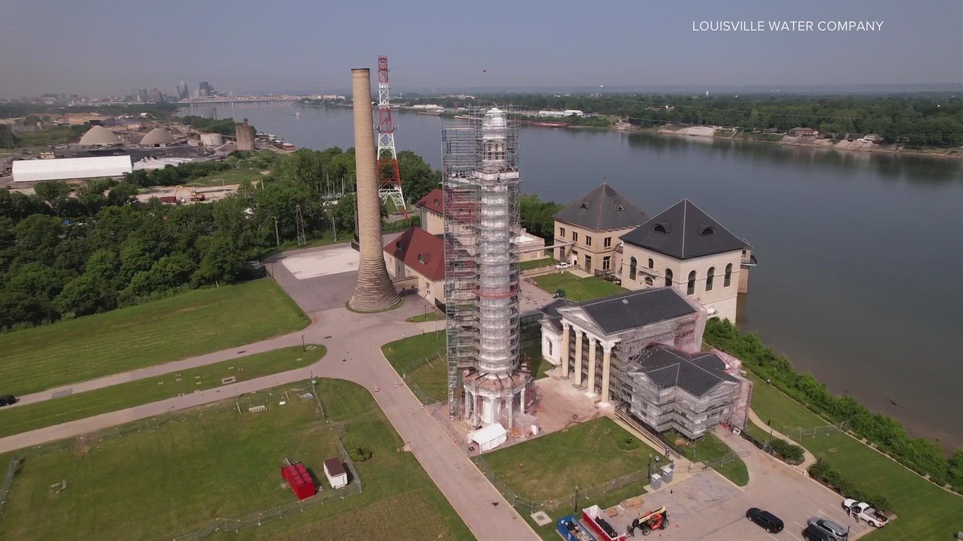 The water tower is not operational in today's water production, but it's one of eight national historical landmarks throughout Louisville.