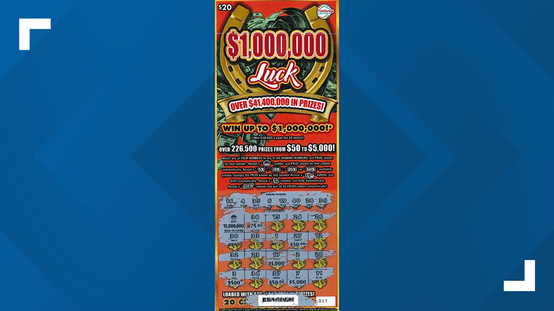 Man wins 1M Kentucky Lottery Scratchoff prize while getting gas