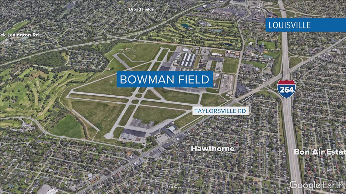 Plane slides off runway at Bowman Field