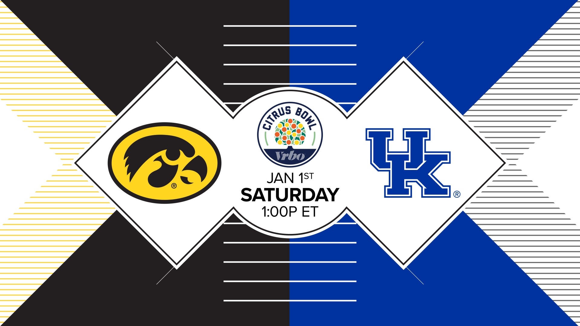 Kentucky Wildcats to play Iowa in Citrus Bowl. That game will be on WHAS11 on New Year's Day. Louisville will play Air Force in First Responders Bowl.