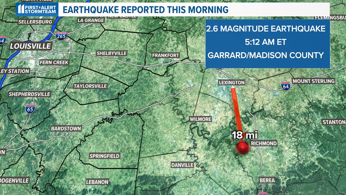 Earthquake reported in Kentucky near Lexington on Friday