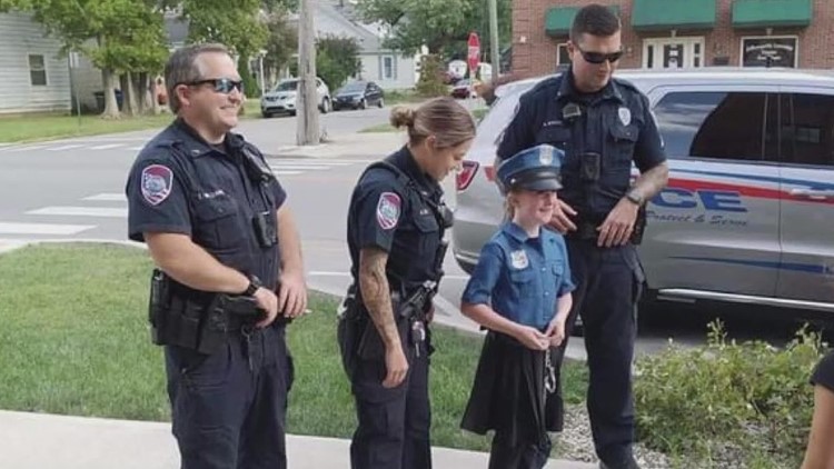 9-year-old girl in Indiana celebrates birthday with people she calls 'community helpers'
