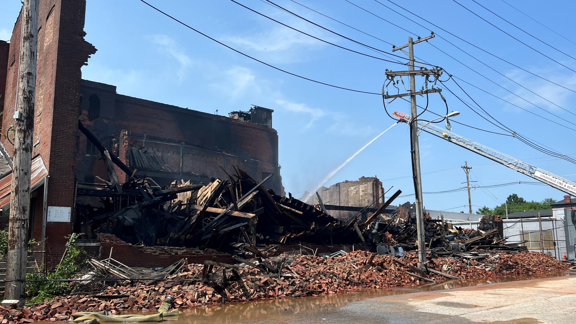 The fire broke out at a warehouse in Smoketown Monday afternoon. Wayside Christian Mission used it for storage.