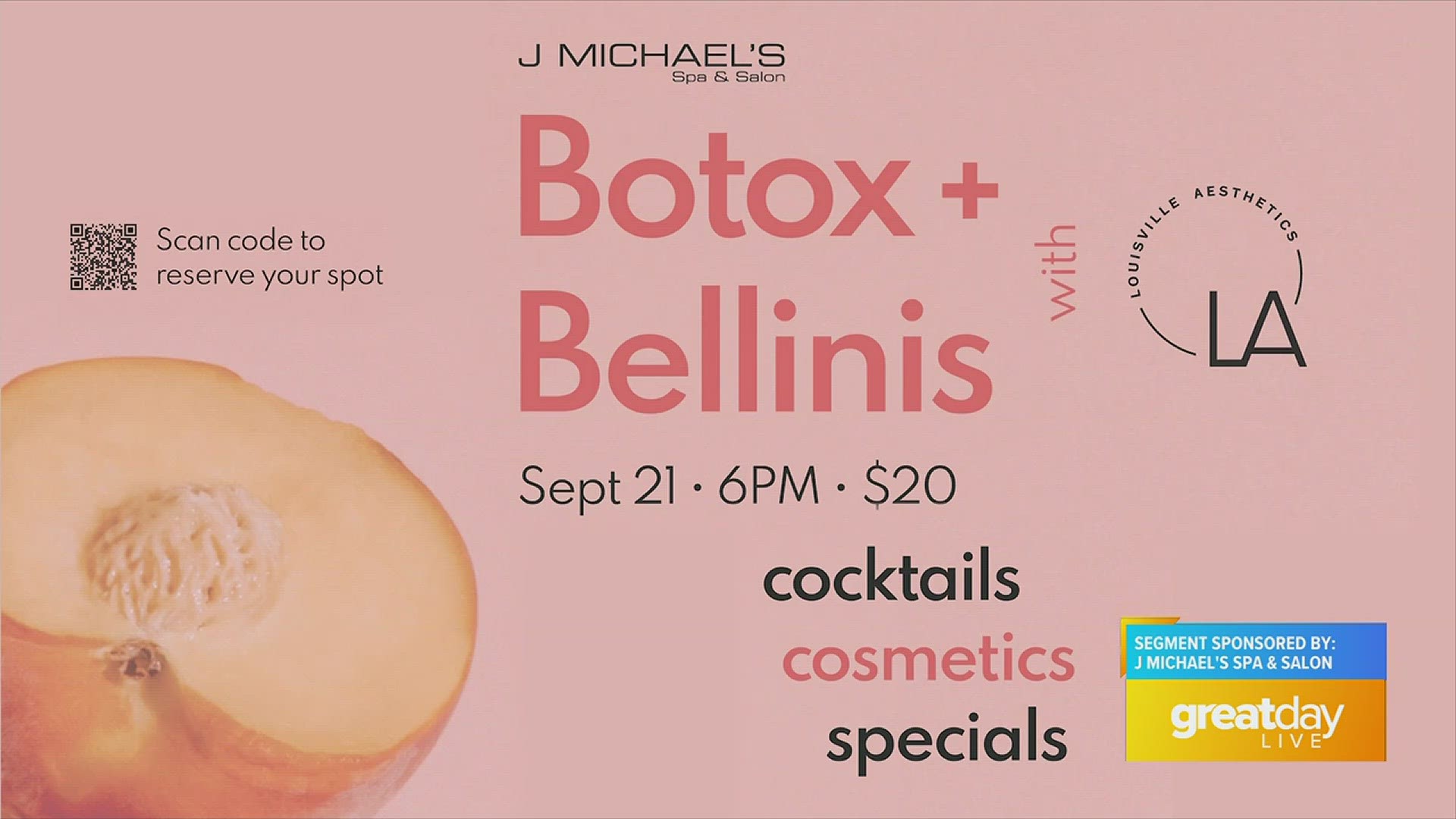 J Michael's Spa and Salon is planning a Botox and Bellini event Thursday, September 21st.