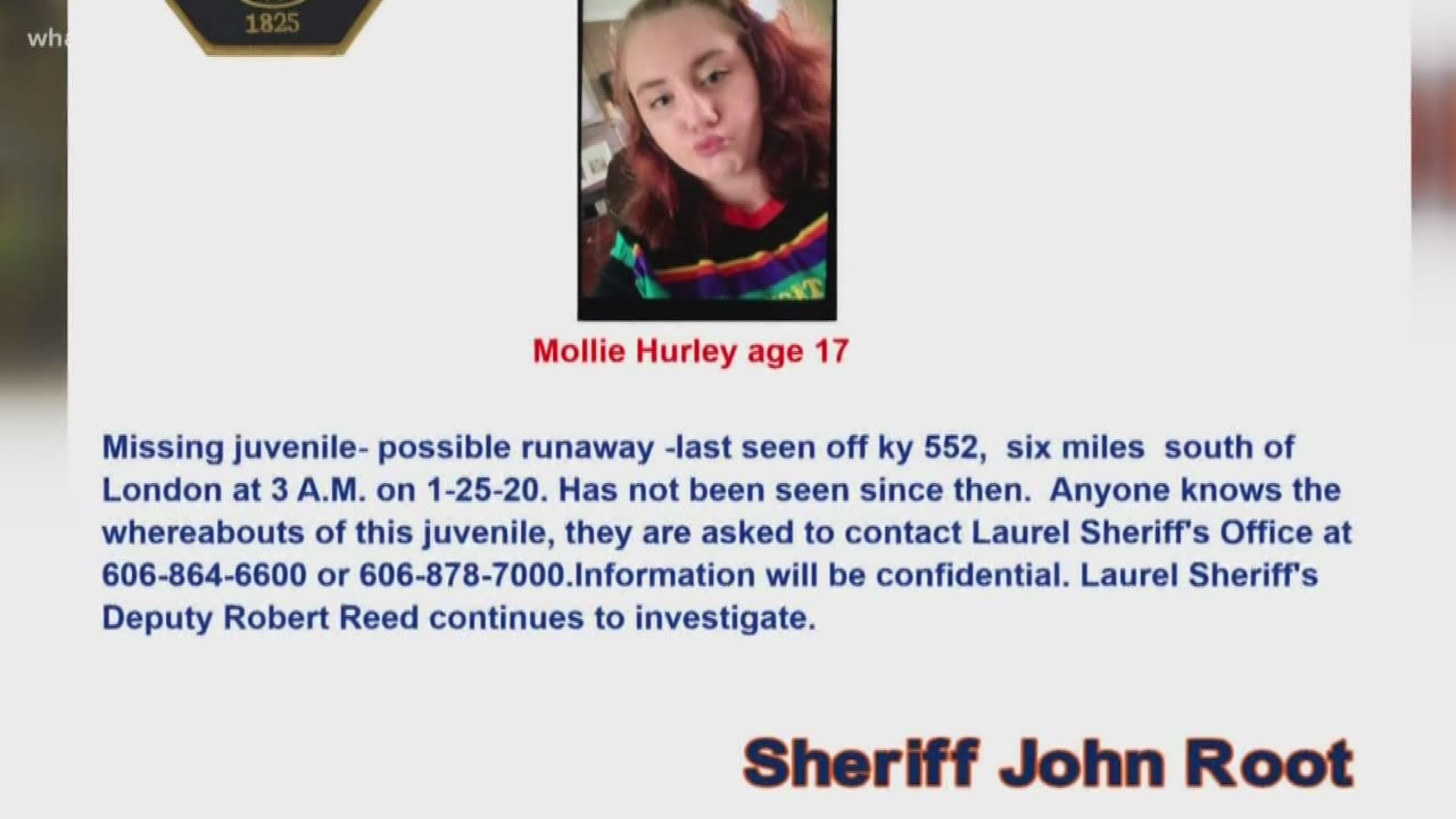 Authorities are searching for a 17-year-old missing near London, Kentucky.
