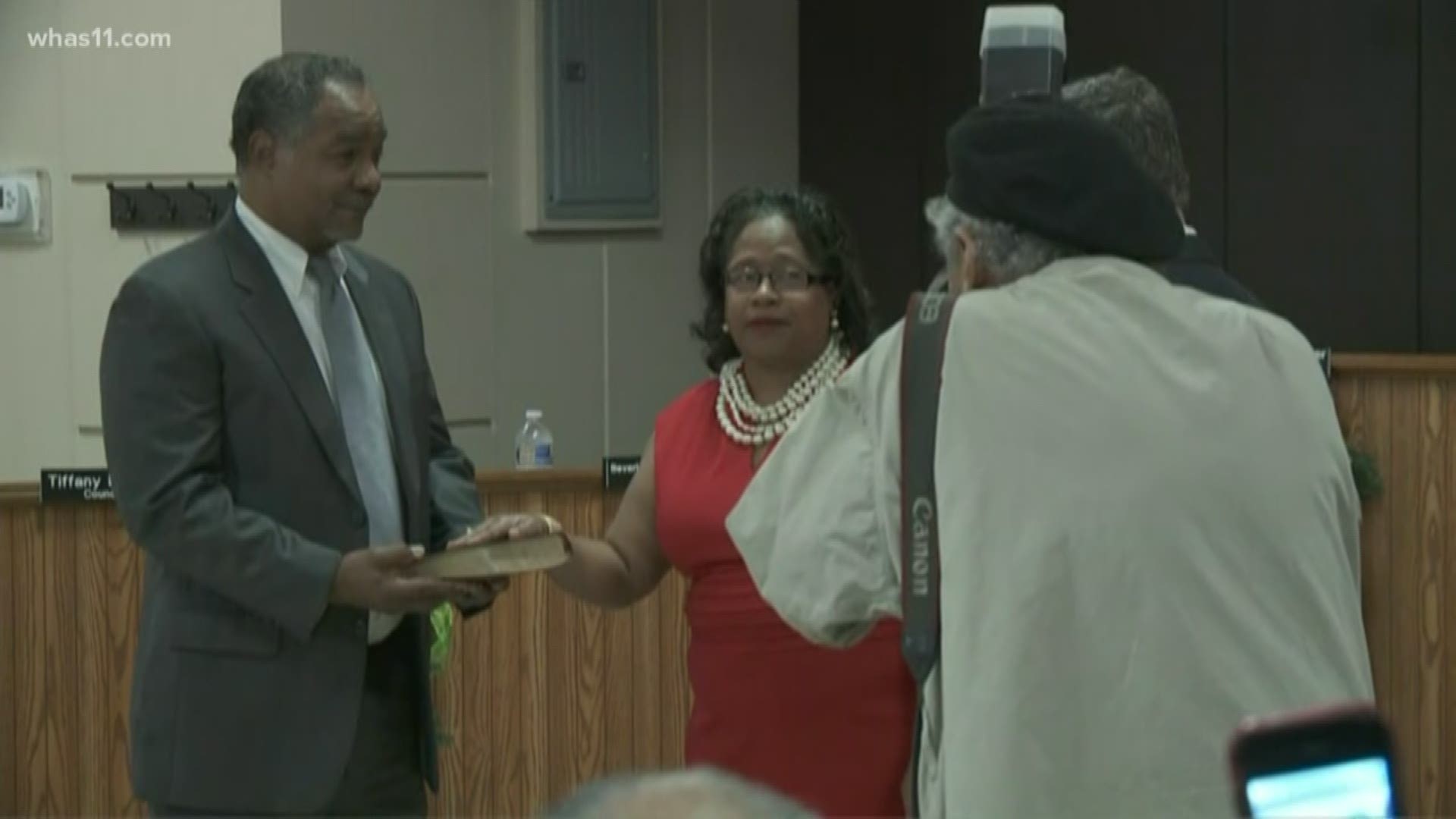 The city of Shively celebrates history as officials swore in first African-American mayor in its 80-year history.