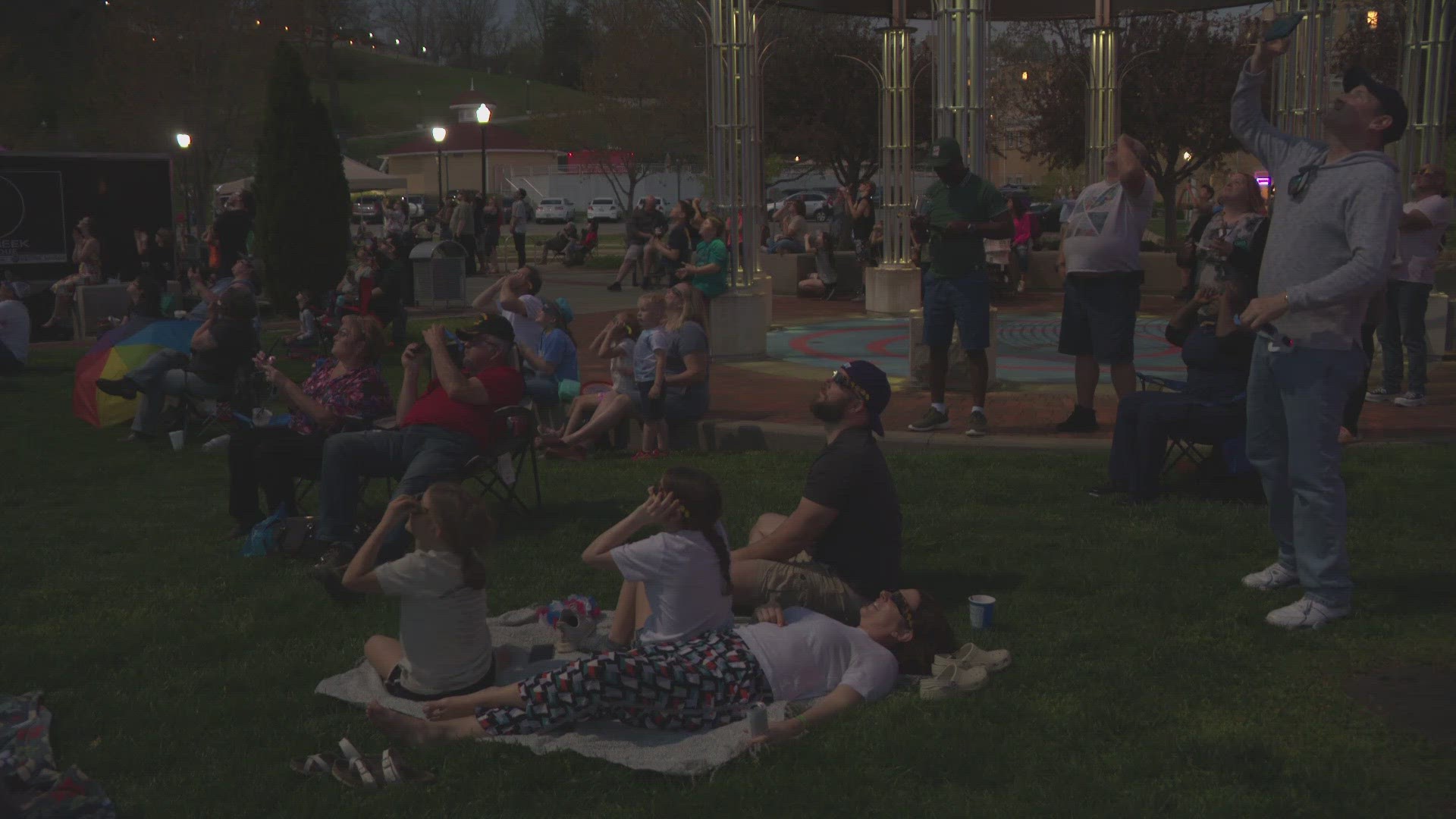 Thousands camped out on blankets and lawn chairs in preparation for the cosmic wonder.