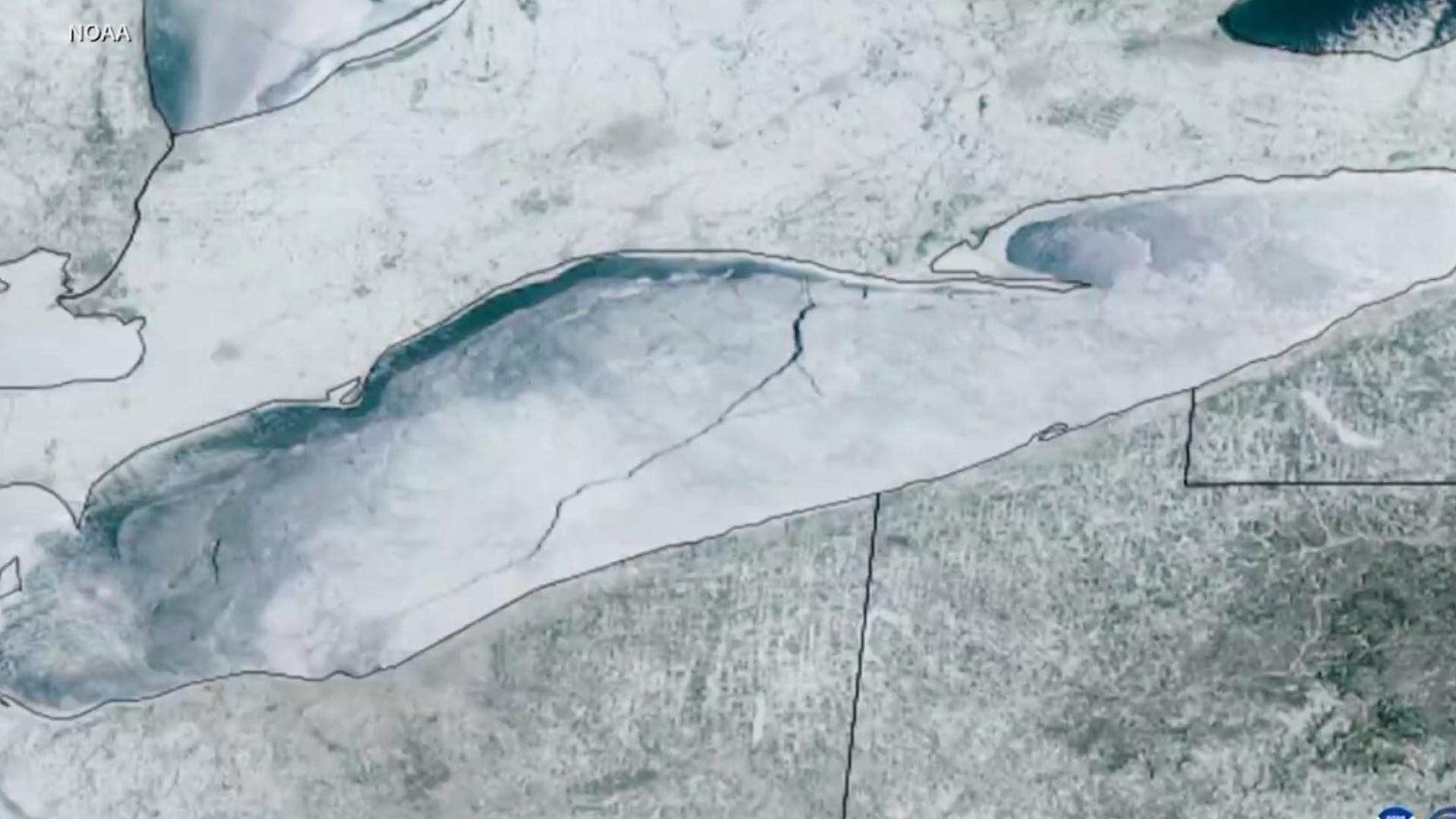 80-mile crack in frozen Lake Erie seen from space | whas11.com