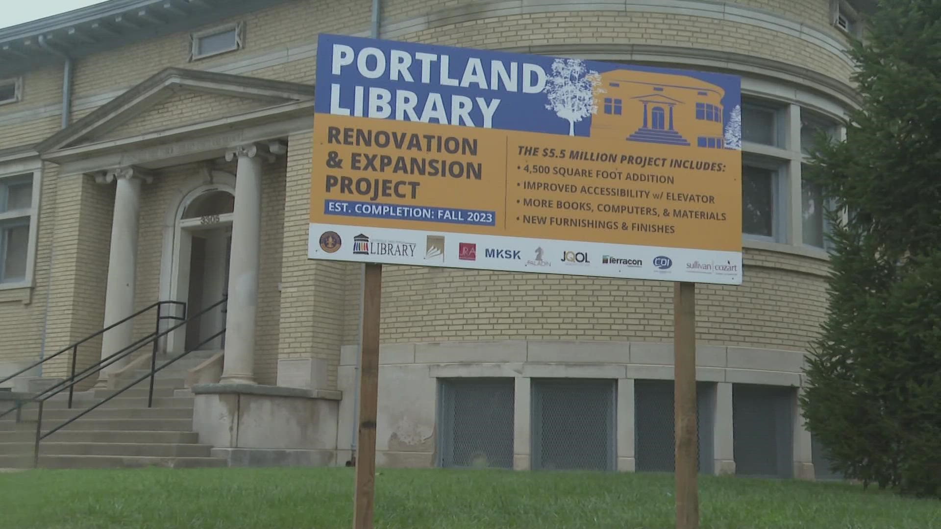 Once complete, the Portland Library will be fully accessible and among the changes will include an expanded collection of books, and more computers.