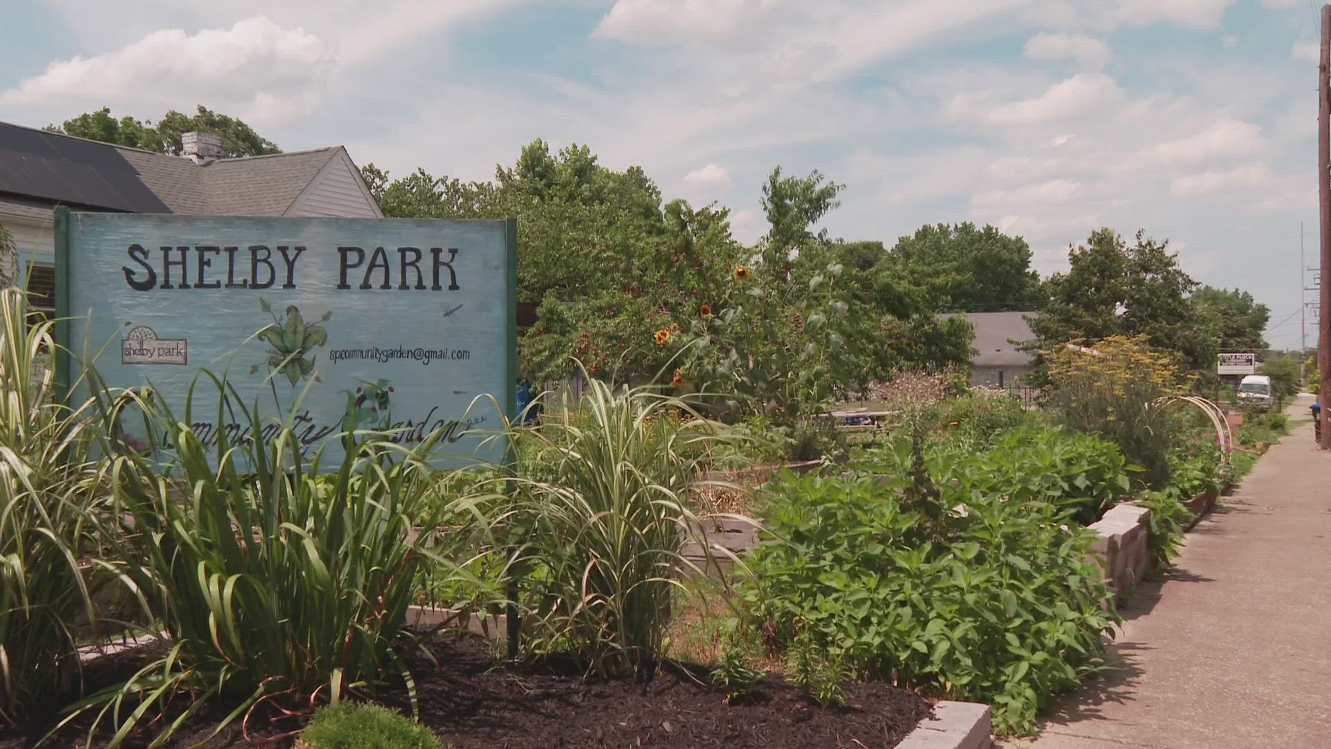 The Soil and Water Conservation District is responsible for the rain barrels at the community garden in Shelby Park, along with others across the city.
