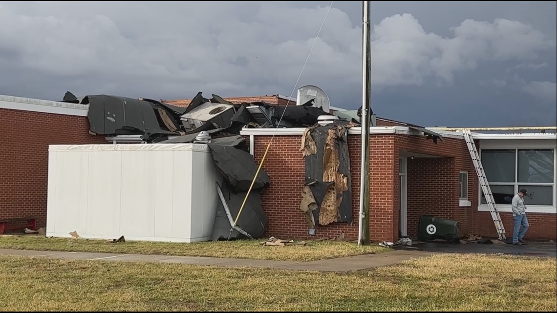 Breckinridge County elementary school closed from storm damage