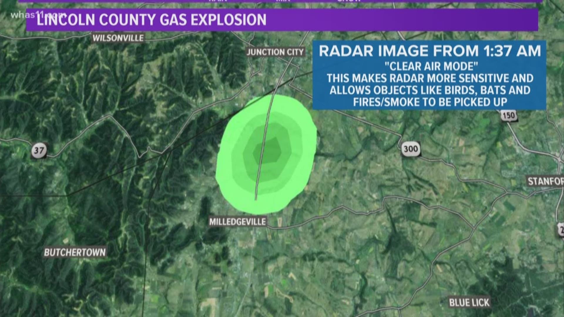 This Lincoln County explosion was so intense it was seen on weather radar.