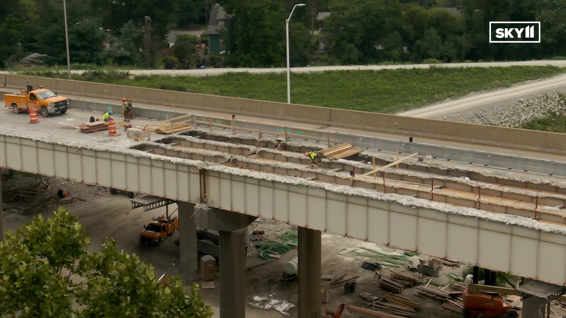 A spokesperson for the Sherman Minton Renewal team said a part of the bridge deck needs immediate repairs before any traffic can be allowed to cross the bridge.