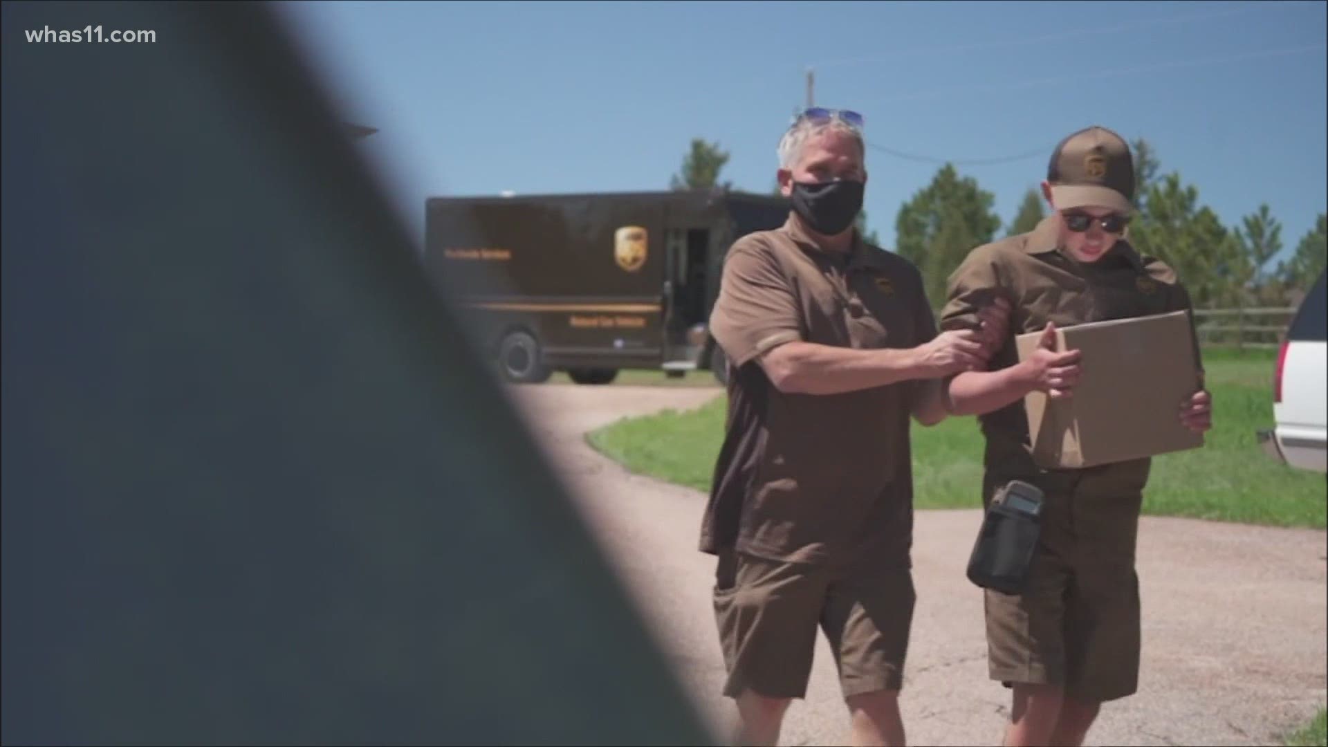 Colorado UPS driver delivers wish for Caleb, a boy with a congenital brain defect, similar to what his late son had.