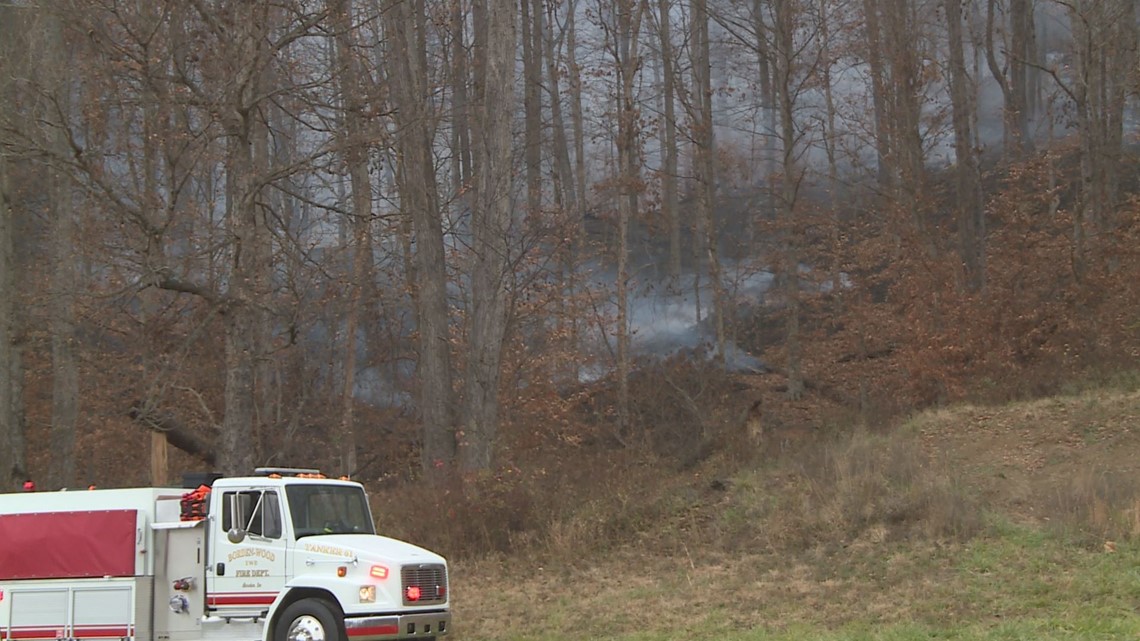 Crews battling large brush fire in Borden, Indiana