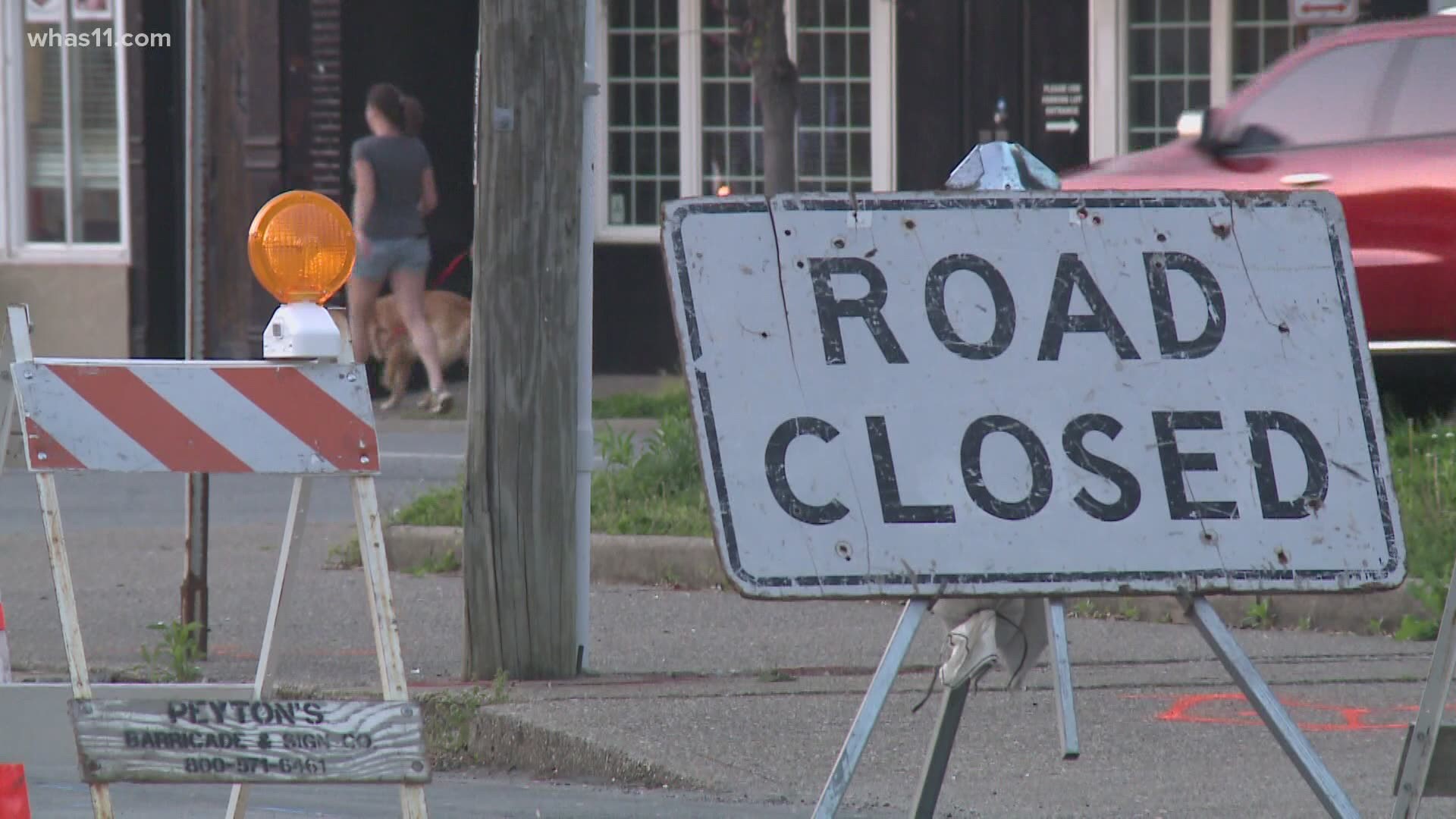 Traffic detours will remain in place while the concrete cures.