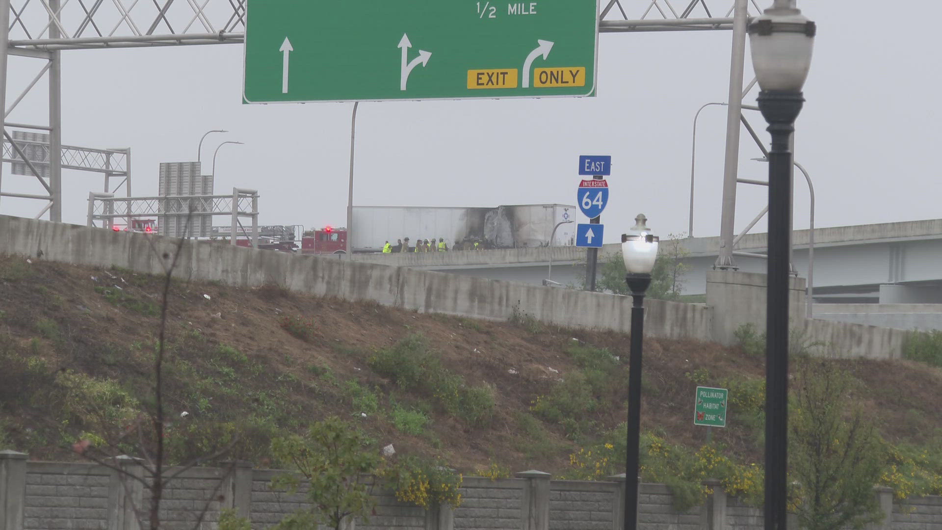 Police are investigating a fiery crash on I-65 near downtown Louisville that left one person dead on Saturday.