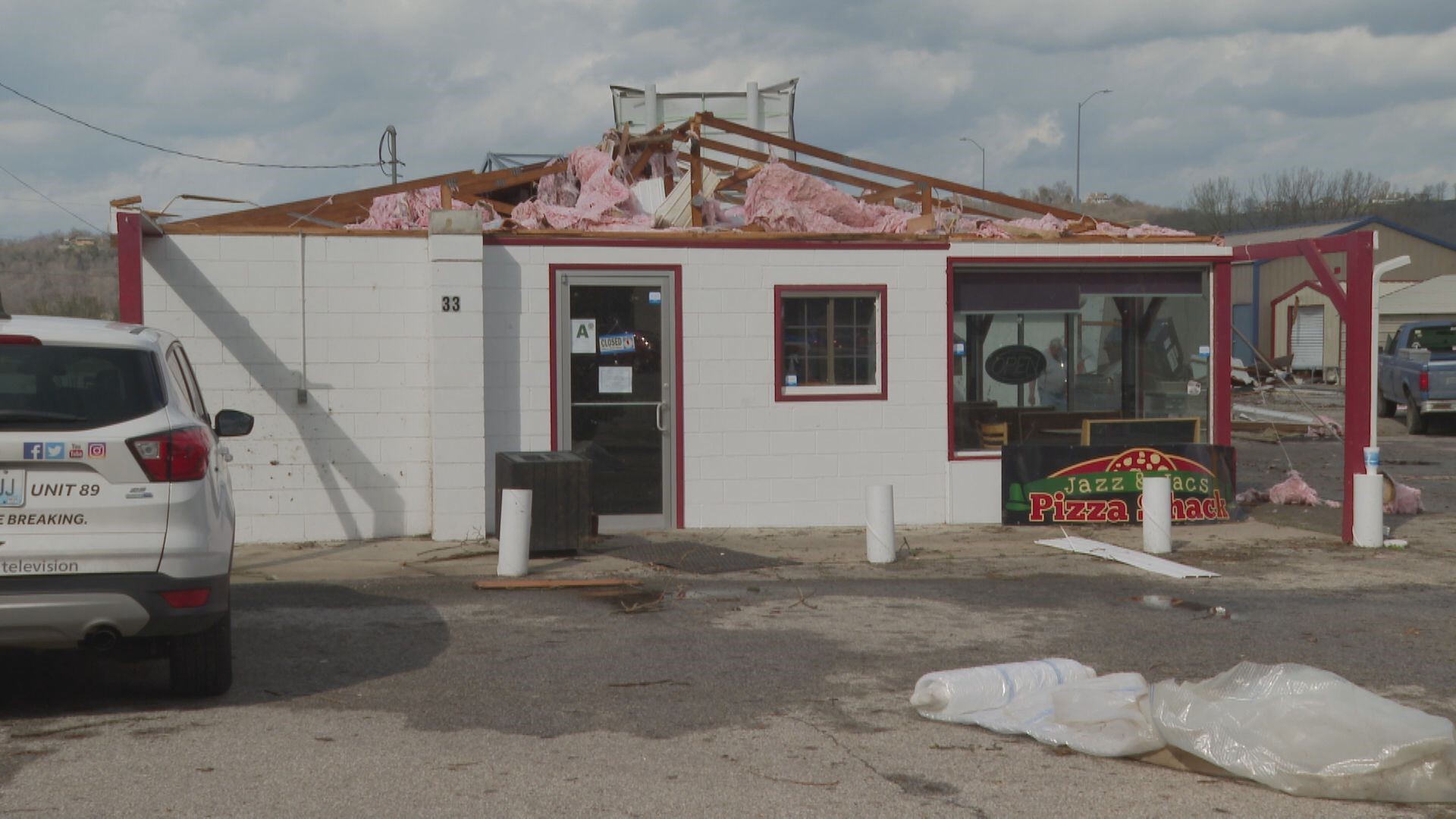 The storm ripped through the town just after 2 p.m.