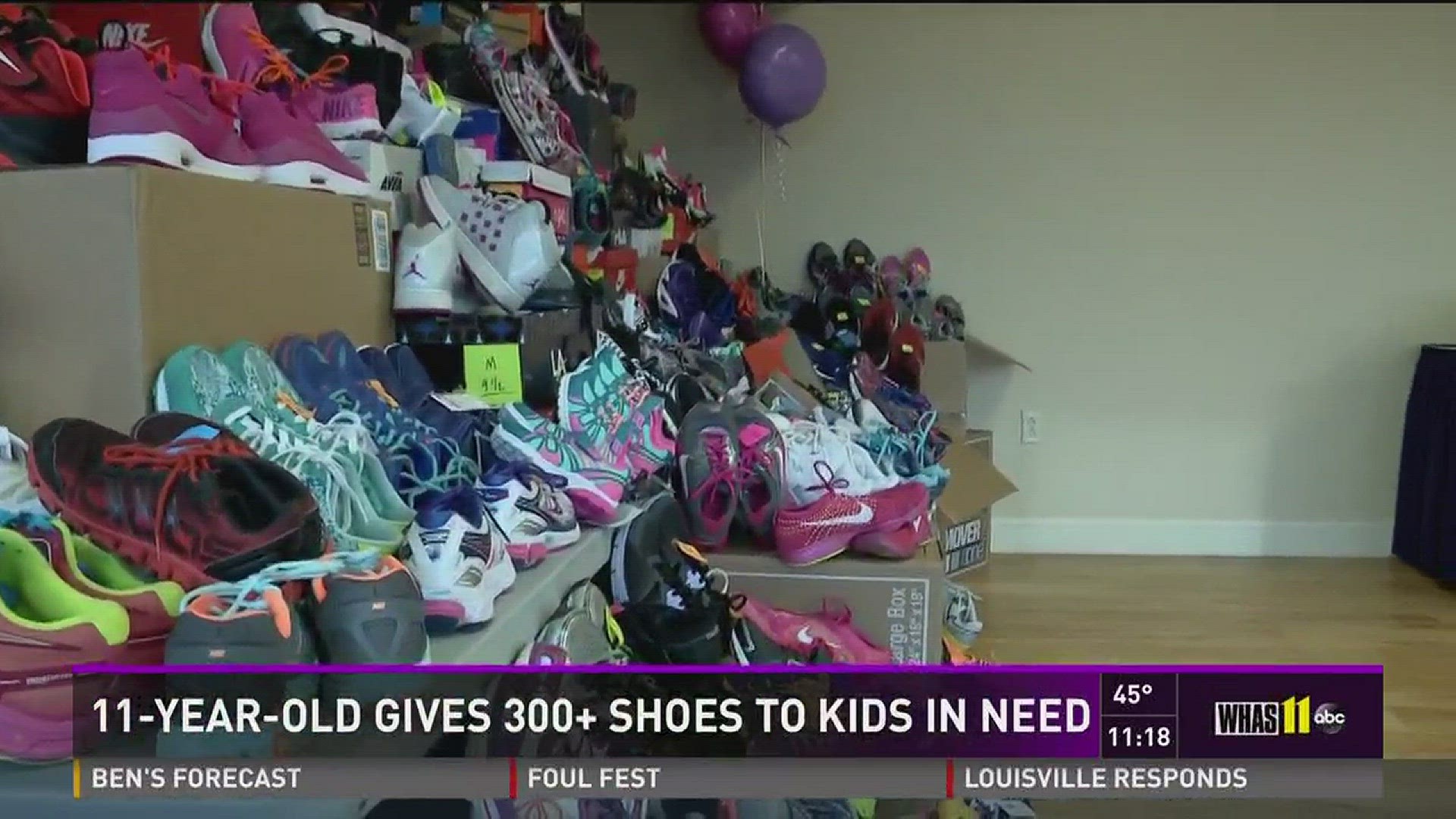 11-year-old collects 340 pairs of shoes for needy