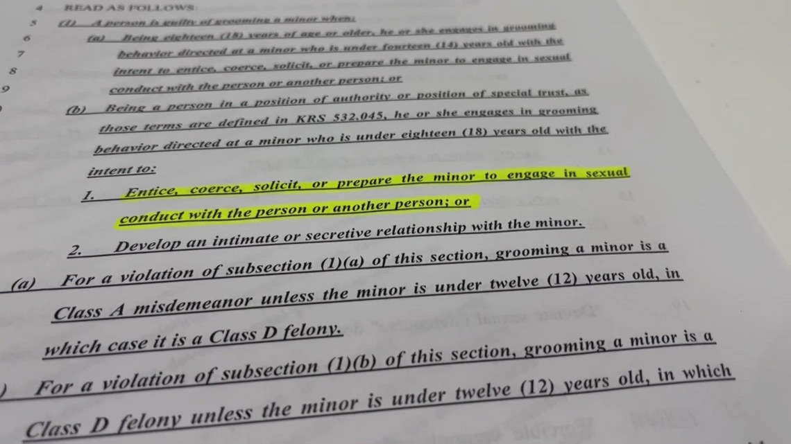 Kentucky lawmaker pushes to criminalize ‘grooming’ to prevent child sexual abuse