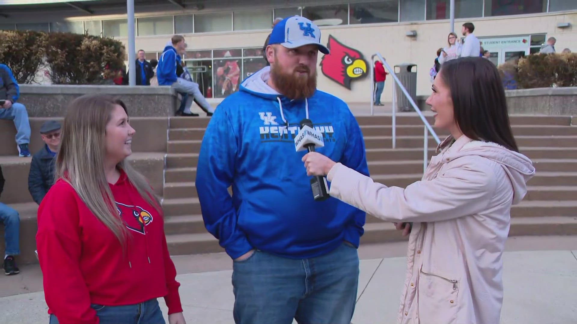 WHAS11 meteorologist Christina Sanjuan caught up with some Cards and Cats fans before the annual basketball game at the KFC Yum! Center.