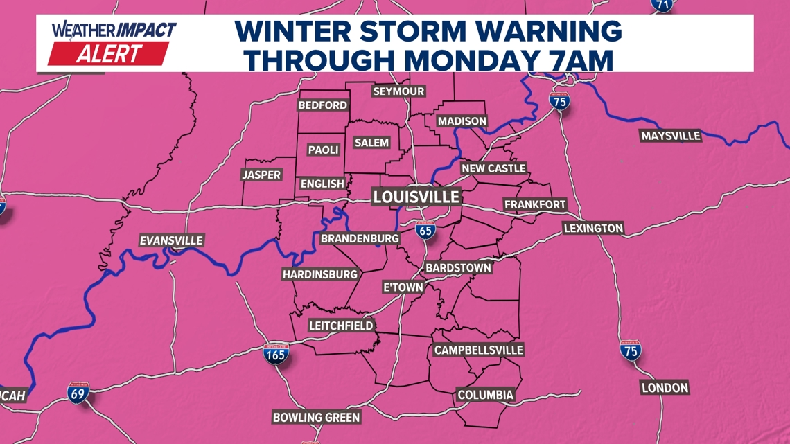 How much will it snow on Sunday? Bulk of Kentucky and Indiana winter storm still to come