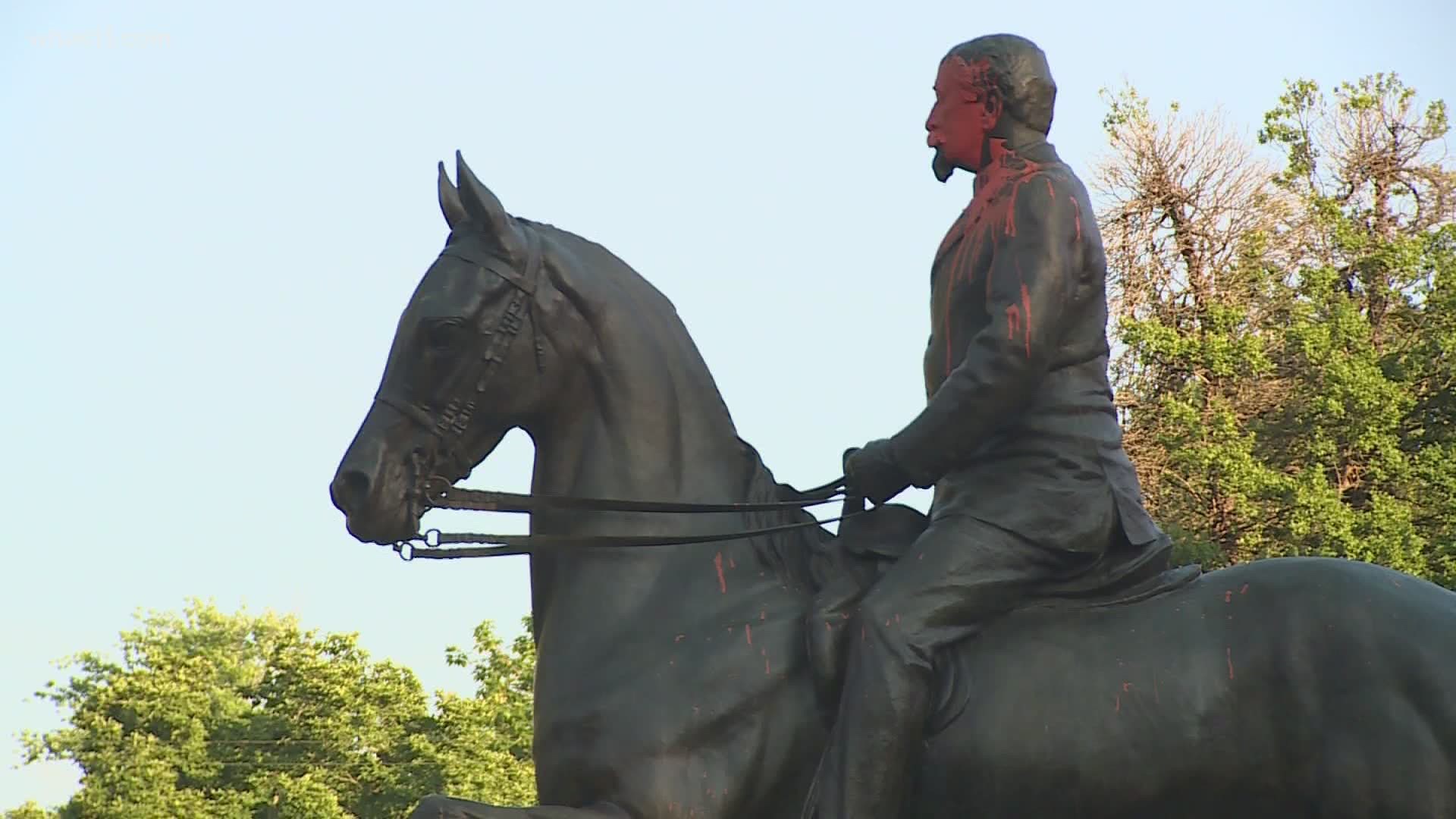 The controversial Castleman statue still stands in the Cherokee Triangle but for how long?