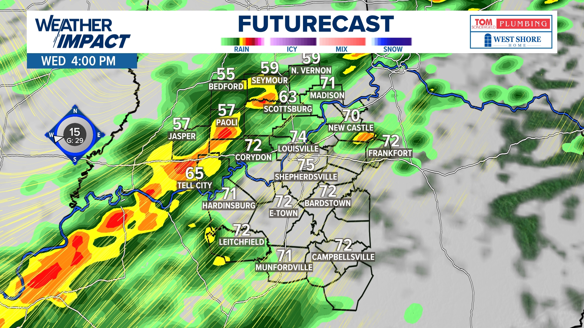 Heavy rain, damaging winds possible Wednesday | Weather Impact Alert ...
