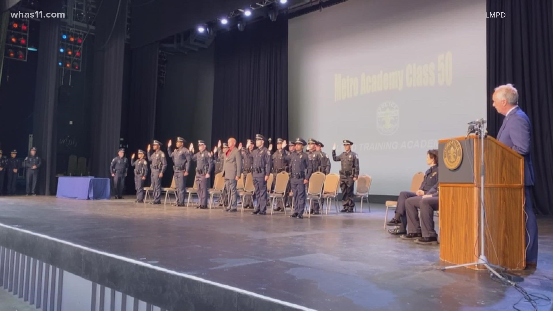 Chief Erika Shields told the graduates they're joining a department that's moving forward with their rock bottom in the rear view mirror.