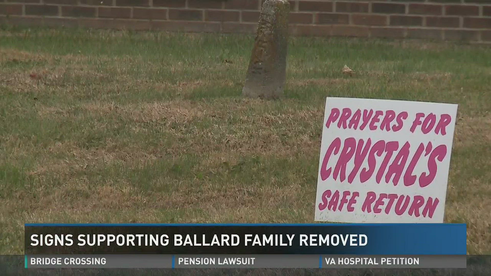 Some signs showing support for missing Bardstown woman's family removed