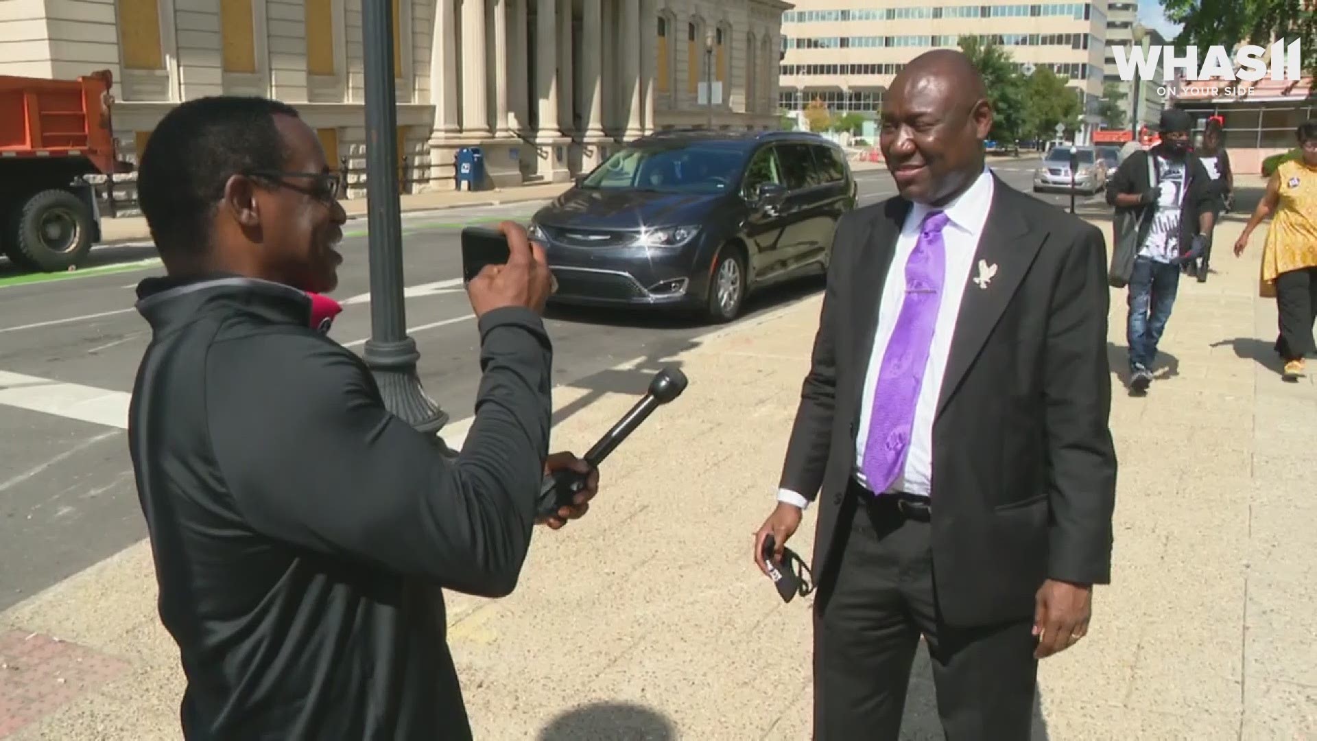 WTHR's Steve Jefferson interviews Civil Rights attorney and one of the attorneys representing Breonna Taylor's family, Ben Crump following a news conference.