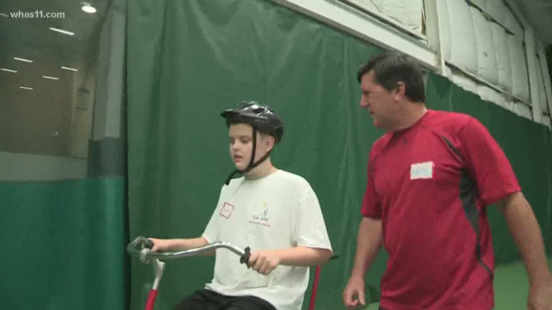Do you remember the first time you rode a bike on your own without mom or dad's help or those embarrassing training wheels?  Some first-time riders with special needs got to enjoy that sense of freedom thanks to the WHAS Crusade for Children and Bellarmin