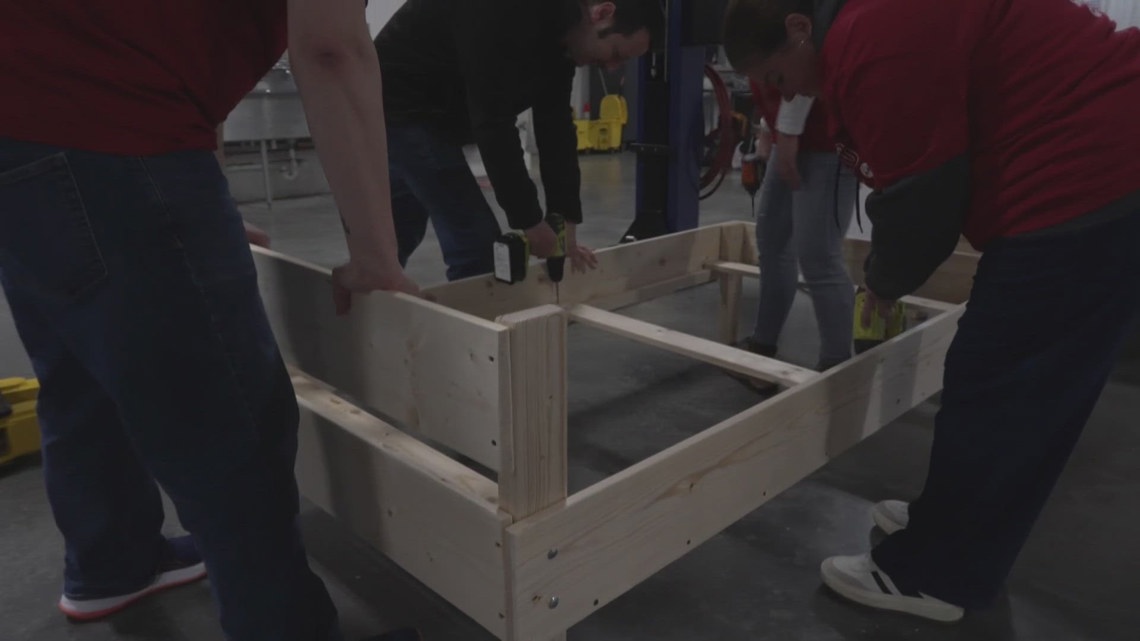 Volunteers build 100 beds for southern Indiana kids, boosting learning through better sleep
