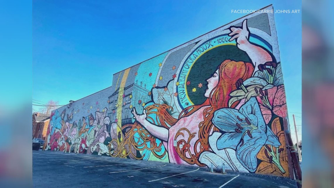 Artist brightens up New Albany Opera House with gorgeous mural