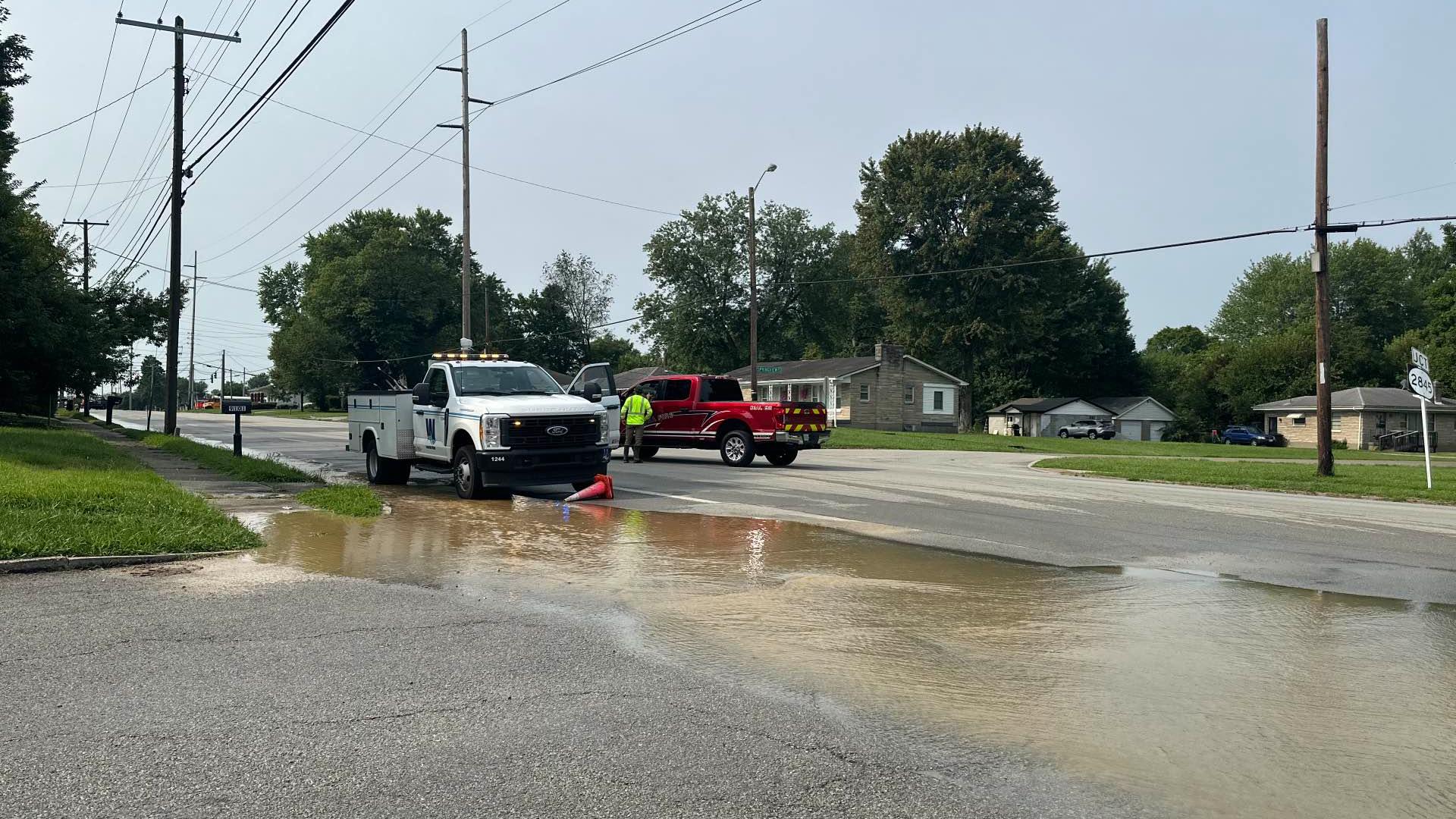 Louisville Water said 12 customers are without service.