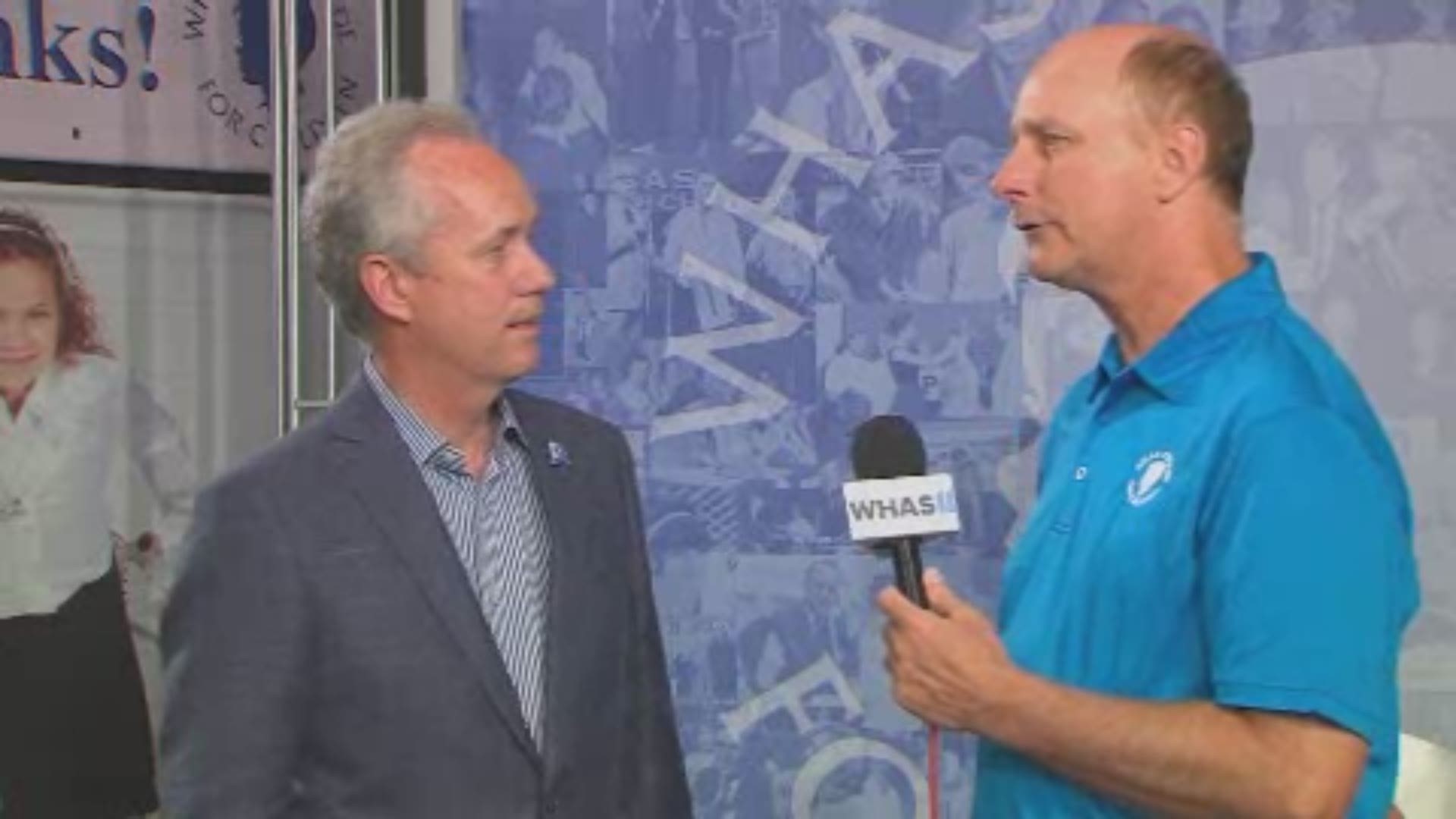 During the 65th Annual WHAS Crusade for Children, Louisville Mayor Greg Fischer celebrated the station's 50 years at its Chestnut Street studios.