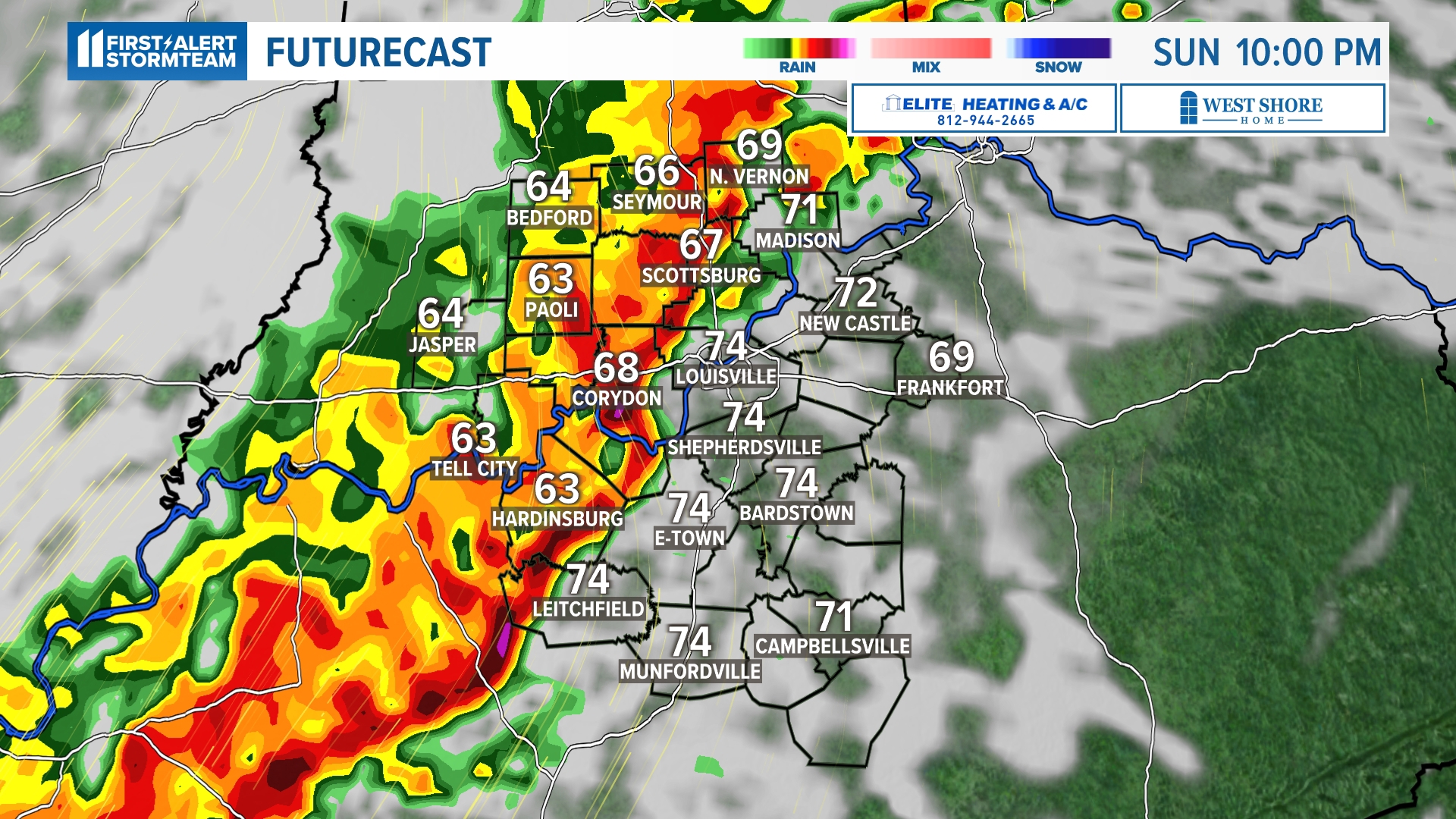 Tornadoes and flooding possible in Louisville, southern Indiana ...